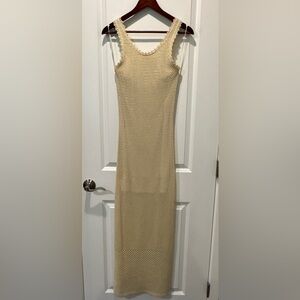 Knit Sleeveless Maxi Dress in Beige